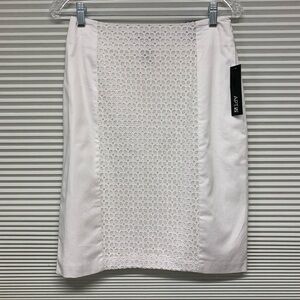 Apt. 9 NWT White Eyelet Panel Pencil Skirt Size 4